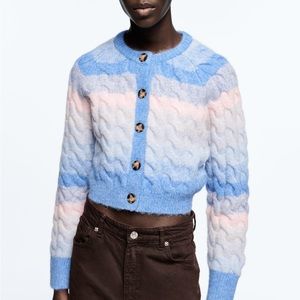 Zara CABLE KNIT CARDIGAN